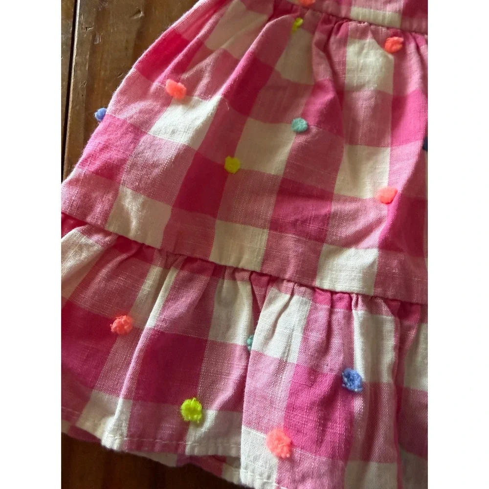Baby Gap Pink Gingham Pom Pom Top and Bloomers Set 0-3 Months Kids